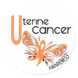 Uterine Cancer BUTTERFLY 3.1 stickers