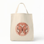 Uterine Cancer Butterfly Circle of Ribbons bags
