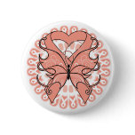 Uterine Cancer Butterfly Circle of Ribbons buttons