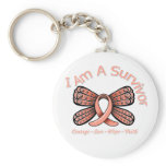 Uterine Cancer Butterfly I Am A Survivor keychains