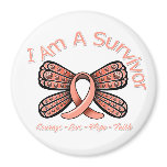 Uterine Cancer Butterfly I Am A Survivor magnets