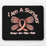 Uterine Cancer Butterfly I Am A Survivor mousepads