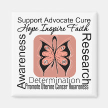 Uterine Cancer Butterfly Inspirations Fridge Magnet