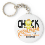 Uterine Cancer Chick Gone Peach 2 keychains