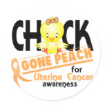 Uterine Cancer Chick Gone Peach 2 stickers