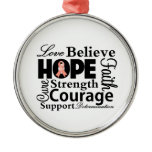 Uterine Cancer Collage of Hope ornaments
