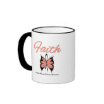 Uterine Cancer Faith Butterfly Ribbon mugs