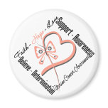 Uterine Cancer Faith Hope Love Butterfly magnets