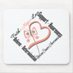 Uterine Cancer Faith Hope Love Butterfly mousepads