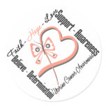 Uterine Cancer Faith Hope Love Butterfly stickers