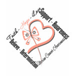Uterine Cancer Faith Hope Love Butterfly t-shirts