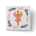 Uterine Cancer Faith Hope Love Cross buttons