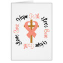Uterine Cancer Faith Hope Love Cross cards
