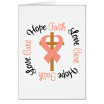 Uterine Cancer Faith Hope Love Cross cards