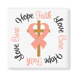 Uterine Cancer Faith Hope Love Cross magnets