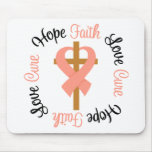 Uterine Cancer Faith Hope Love Cross mousepads