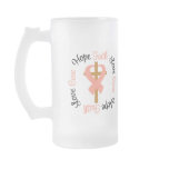 Uterine Cancer Faith Hope Love Cross mugs