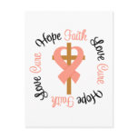 Uterine Cancer Faith Hope Love Cross postcards