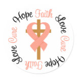 Uterine Cancer Faith Hope Love Cross stickers