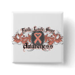 Uterine Cancer Faith Love Hope Deco Heart buttons