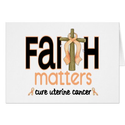 Uterine Cancer Faith Matters Cross 1 Greeting Card by awarenessgifts