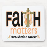 Uterine Cancer Faith Matters Cross 1 mousepads