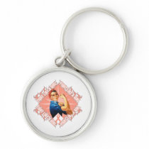 Uterine Cancer Fight Rosie The Riveter Key Chain