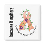 Uterine Cancer Flower Ribbon 3 magnets