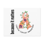 Uterine Cancer Flower Ribbon 3 postcards