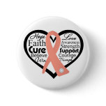 Uterine Cancer Heart Ribbon Collage buttons