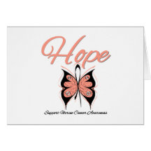 Uterine Cancer Hope Butterfly Ribbon Card