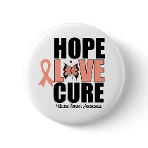 Uterine Cancer Hope Love Cure Pinback Button