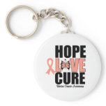 Uterine Cancer Hope Love Cure keychains