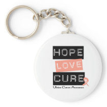 Uterine Cancer Hope Love Cure Key Chains