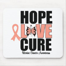 Uterine Cancer Hope Love Cure Mouse Mats