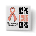 Uterine Cancer Hope Love Cure Ribbon buttons