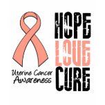 Uterine Cancer Hope Love Cure Ribbon t-shirts