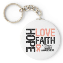 Uterine Cancer Hope Love Faith Key Chains