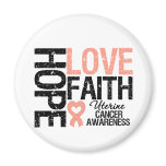 Uterine Cancer Hope Love Faith magnets