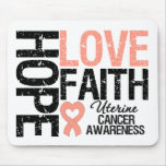 Uterine Cancer Hope Love Faith mousepads
