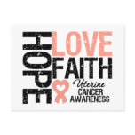 Uterine Cancer Hope Love Faith postcards