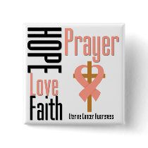 Uterine Cancer Hope Love Faith Prayer Cross Pins