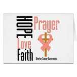 Uterine Cancer Hope Love Faith Prayer Cross cards