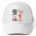 Uterine Cancer Hope Love Faith Prayer Cross hats