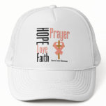 Uterine Cancer Hope Love Faith Prayer Cross hats
