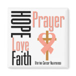 Uterine Cancer Hope Love Faith Prayer Cross magnets