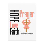 Uterine Cancer Hope Love Faith Prayer Cross postcards