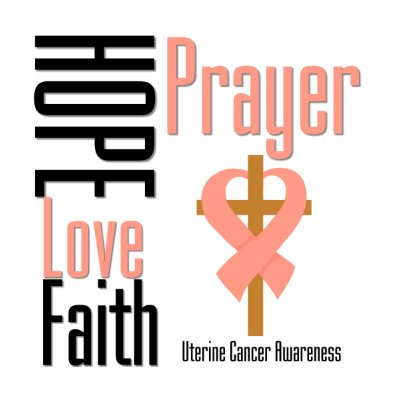 Uterine Cancer Hope Love Faith Prayer Cross Shirts by giftsforawareness