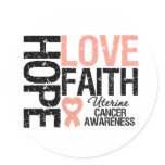 Uterine Cancer Hope Love Faith stickers
