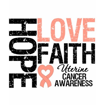 Uterine Cancer Hope Love Faith Tshirt by cancerapparel